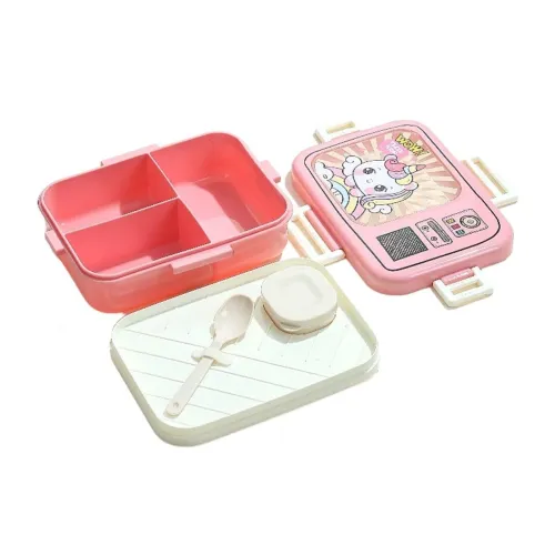 ATTRO Craze Unicorn Theme Kids Lunch Box with 3 Compartment, 1 Separate Internal Lid, 1 Small Container & Spoon Microwave Safe-1290ml+70ml Pink ATTRO Craze Unicorn Theme Kids Lunch Box with 3 Compartment, 1 Separate Internal Lid, 1 Small Container & Spoon Microwave Safe-1290ml+70ml Pink