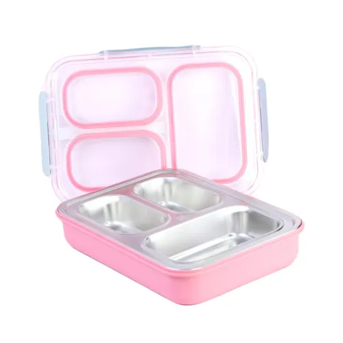 Attro Lunch Express 3 Lunch Box Comes with 3 Detachable Inner Steel Compartments-Leakproof,BPA-Free Lunch Box for Fresh Meals On-the-Go Ideal for School, Office, and Travel-Pink-1200ml Attro Lunch Express 3 Lunch Box Comes with 3 Detachable Inner Steel Compartments-Leakproof,BPA-Free Lunch Box for Fresh Meals On-the-Go Ideal for School, Office, and Travel-Pink-1200ml