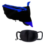 Kandid Blue & Black Bike Cover with Pollution Mask for Suzuki Burgman Street
