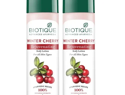 Biotique Bio Wintercherry Lightening And Rejuvenating Body Nourisher Lotion, 190Ml (Pack Of 2)