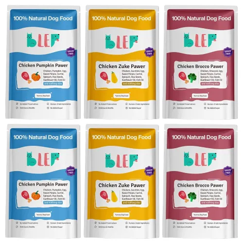 BLEP Dog Food Adult & Puppy | 600g | Dog Wet Food, High Protein, Omega 3&6, Contains Chicken Breast, Broccoli, Pumpkin, Zucchini, Zero Preservatives, Digestible, Human Grade(6 Packs of 100g) BLEP Dog Food Adult & Puppy | 600g | Dog Wet Food, High Protein, Omega 3&6, Contains Chicken Breast, Broccoli, Pumpkin, Zucchini, Zero Preservatives, Digestible, Human Grade(6 Packs of 100g)