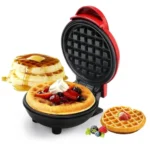 Bloomiva 3 in 1 Mini Waffle Maker Machine 350W | 4 Inch Electric Waffle Iron for Breakfast, Desserts, Sandwiches & Pancakes | Compact Home Kitchen Appliance with Easy-Clean Cooking Plates