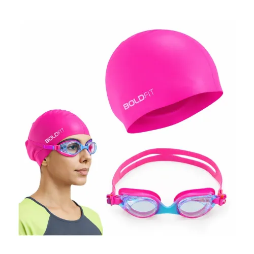 Boldfit Swimming Cap & Goggles Set for Men & Women – Silicone Cap & Anti-Fog Goggles – Roseo Blue – Swimming Safety Set Boldfit Swimming Cap & Goggles Set for Men & Women – Silicone Cap & Anti-Fog Goggles – Roseo Blue – Swimming Safety Set
