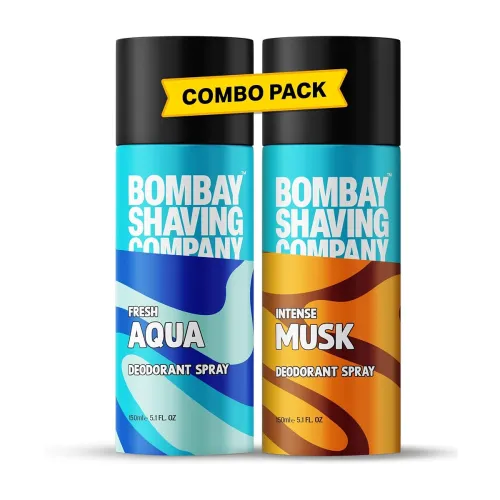 Bombay Shaving Company Deodorant Aerosol Combo – Aqua & Musk – 150Ml X 2 |Deodorant For Men Long Lasting| 300 ML (Lemon) Bombay Shaving Company Deodorant Aerosol Combo – Aqua & Musk – 150Ml X 2 |Deodorant For Men Long Lasting| 300 ML (Lemon)