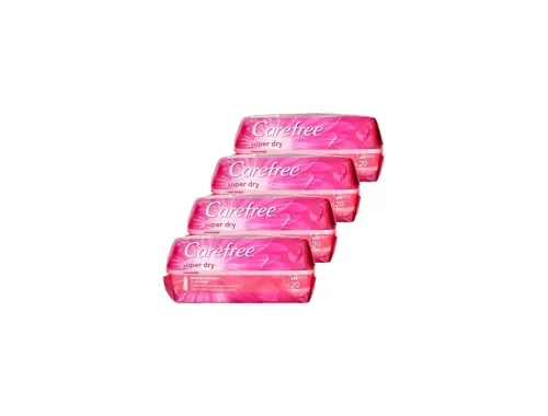 Carefree Super Dry Panty Liners, 20 Liners (Pack of 4)