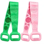 Casa Zura Back Scrubber for Bathing, Silicone Body Scrubber for Bathing, Bath Belt Scrubber, Body Back Scrubber for Men & Women, Long Silicone Bath Brush for Exfoliating & Deep Cleaning, Pack of 2 multicolour