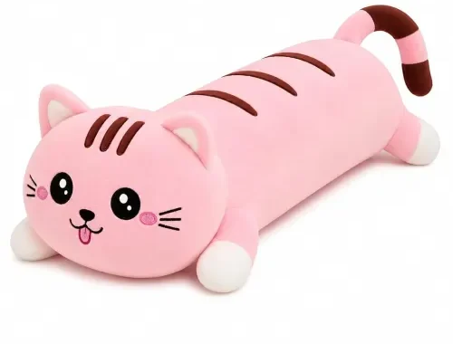 cat Soft Toys and Pillow Kids, Plush Hugging Cushion, – Long Hugging Plush Toy for Kids & Girls | Ultra-Soft Sleeping Cushion | Cute Animal Stuffed Toy (60 cm) (Light Pink)