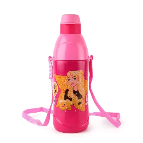 Cello Puro Steel-X Kids Zee 600 | Water Bottle with Inner Steel and Outer Plastic | Insulated Water Bottle | 540 ml, Barbie Design, Pink (Pack of 1) Cello Puro Steel-X Kids Zee 600 | Water Bottle with Inner Steel and Outer Plastic | Insulated Water Bottle | 540 ml, Barbie Design, Pink (Pack of 1)
