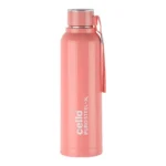 CELLO Puro Steel-X Benz 900 Inner Steel Insulated Water Bottle 650 ml, Peach | ISI Certified, BPA Free, Leakproof | Sturdy & Durable | Ideal for Office, College, Gym, Cycling, Camping & Outdoor Sports