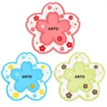 Cherry Blossom Flower Plates, Set of 3 | Aesthetic Pastel Decorative Tableware for Home & Kitchen | Unbreakable Pink, Blue, Yellow Flower Plates for Snacks, Picnic & Kids