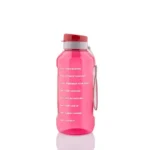 Clazkit Plastic Flexisip 1.5L Motivational Water Bottle | BPA-Free, Leak-Proof, Flip-Top Cap | Nylon Strap & Time Marker | Large Gym & Daily Hydration Bottle For Men & Women | Pink
