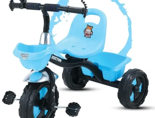 Clever Fox Hector Tricycle Ride on Smart Plug and Play Tricycle for Kids Indoors and Outdoors, Durable Rubber Wheels for 2.5-5 Years Unisex (Blue)