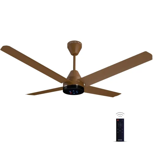 Colorbot Stella Quad 4 Blade BLDC Ceiling Fans 1200mm | BEE 5 Star Rated Power Saver | AeroQuiet+ Technology | Remote Control (Boost, Timer, LED, Reverse Mode) | 4 Years Warranty (Caramel Brown)