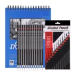Corslet Set of 13 Drawing Kit 12 pc Drawing Pencils Set Sketch Pencil Shading Sketching Kit Graphite Artist Stationary Material for Adults Professional Artist Kit & 50 Sheets 100 Pages A5 Sketch Book