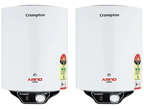 Crompton Arno Neo 15-L 5 Star Rated Storage wall Water Heater with Advanced 3 Level Safety (White) (Pack of 2)