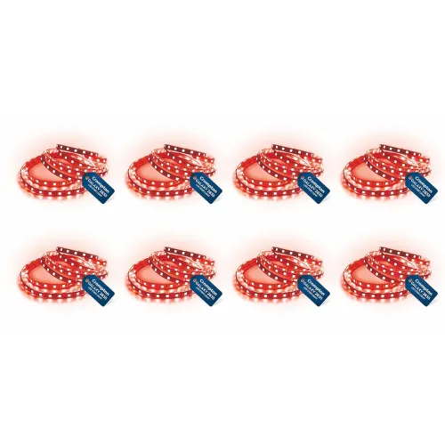 Crompton 5 Meter LED Strip Light | Red Color, 300 LEDs Flexible Roll | Decorative & Energy Saving Accent Lighting | Plastic Build | Without Driver | Pack of 8 Crompton 5 Meter LED Strip Light | Red Color, 300 LEDs Flexible Roll | Decorative & Energy Saving Accent Lighting | Plastic Build | Without Driver | Pack of 8