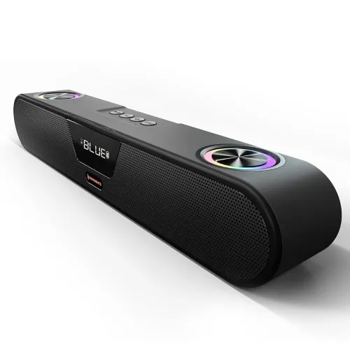 CrossBeats Blaze B24 Bluetooth Soundbar 24W, Gaming RGB Lights, AUX, Bluetooth, USB, FM & TWS I Fast SnapCharge Battery, Multiport Connectivity, BT Speaker for TV, Mobile, PC, Laptops, Tablets Black CrossBeats Blaze B24 Bluetooth Soundbar 24W, Gaming RGB Lights, AUX, Bluetooth, USB, FM & TWS I Fast SnapCharge Battery, Multiport Connectivity, BT Speaker for TV, Mobile, PC, Laptops, Tablets Black