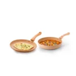 Crystal Marbo Plus Induction Bottom 2 Pc Nonstick cookware Set | Tawa 250 mm + Fry Pan 250 mm | Thickness: 3mm | 5 Layer Coating | Metal Spoon Friendly | Colour- Sandalwood