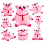 Cute Pig Squishy Toy with Soft Stretchable Body, Squeeze and Pull Fidget Toy for Kids and Adults, Novelty Stress Toy for Desk, Travel, Birthday Gifts and Party Return Favors
