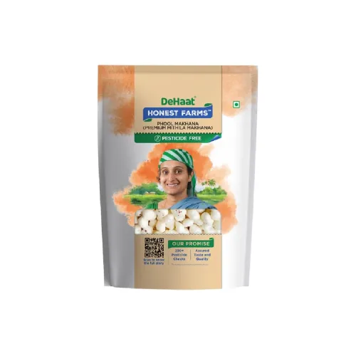 DeHaat Honest Farms Pesticide-Free Phool Makhana Premium Mithila Makhana 200g | Festive Special | Unflavoured | Vrat Friendly | Fasting Special | Naturally Contains Protein