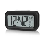 Digital Alarm Clock, Alarm Clock for Bedroom with Smart Night Light, Indoor Temperature, Large LED Display, Battery Operated Desk Clock for Kids Birthday Xmas Gifts