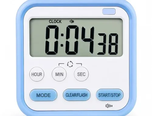 Digital Kitchen Timer & Stopwatch | Large LCD Display, 24-Hour Countdown Timer with Loud Alarm & Flashing Light | Magnetic Back & Retractable Stand | Study, Cooking, Baking, Office & Gym