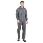 Dollar Men’s Waterproof PVC Raincoat Set | Zipper & Button Closure | Hood & Pocket | Full Sleeve Jacket Pant Rainwear Suit | Lightweight Leakproof Rain Protection for Outdoor, Biking, Riding