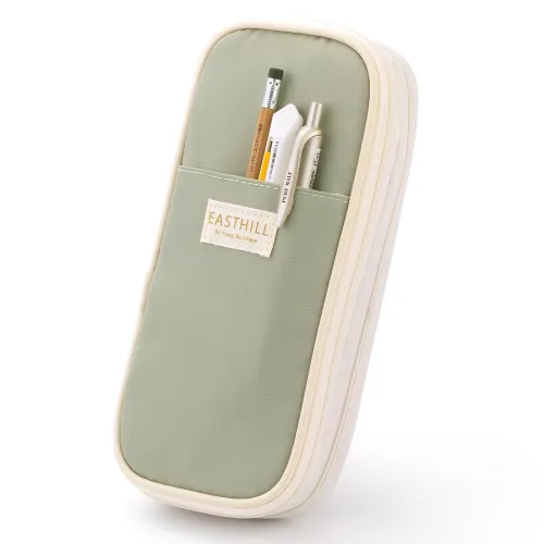 EASTHILL Polyester Big Capacity Pencil Case Large Pencil Pouch Stationery Pen Bag School Items For Teen Girls-Green EASTHILL Polyester Big Capacity Pencil Case Large Pencil Pouch Stationery Pen Bag School Items For Teen Girls-Green