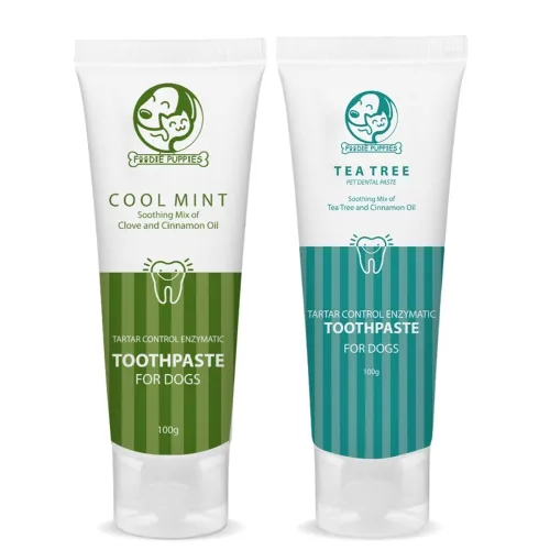 Foodie Puppies Dog Toothpaste Combo – (Cool Mint and Tea Tree – 100g Each) with Clove and Cinnamon Oil, Enzymatic Tartar Control, Fresh Breath, Plaque Care, Healthy Gums and Strong Teeth Foodie Puppies Dog Toothpaste Combo – (Cool Mint and Tea Tree – 100g Each) with Clove and Cinnamon Oil, Enzymatic Tartar Control, Fresh Breath, Plaque Care, Healthy Gums and Strong Teeth