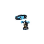 Frendo Transforming Robot Car Toy for Kids | Crash to Transform Robot Car| Friction Powered Push & Go Action| No Batteries Needed| Durable ABS Plastic Toy for Boys & Girls|Blue