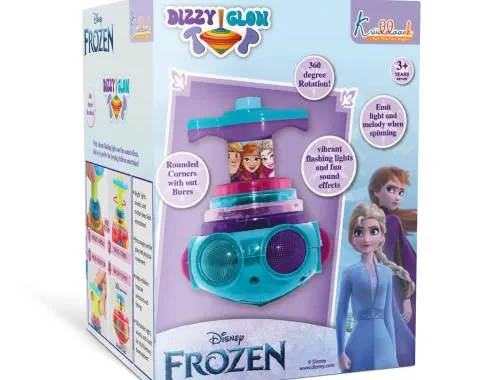 Frozen Dizzy Glow Top – LED Light & Music Spinning Top Toy for Kids, Magic Musical Spinner with 360° Rotation, Turkish Blue Frozen Character Toy for Boys & Girls Age 3+, Battery Operated