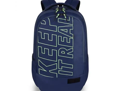 Gear Keep It Real 32 Ltrs Nblue Fl Green School Standard Backpack (Kbpkprelg0503)
