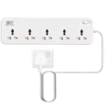 GIGAWATTS 5-in-1 Power Extension Board 5 Universal Sockets 2500W 2Mtr Heavy Duty Cord 250V Fireproof Child-Safe Surge Protector for Home Appliances Travel & Outdoor Power Tools (6 Months Warranty)