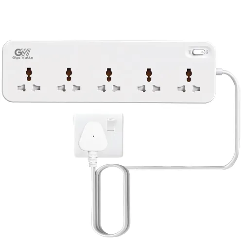 GIGAWATTS 5-in-1 Power Extension Board 5 Universal Sockets 2500W 2Mtr Heavy Duty Cord 250V Fireproof Child-Safe Surge Protector for Home Appliances Travel & Outdoor Power Tools (6 Months Warranty) GIGAWATTS 5-in-1 Power Extension Board 5 Universal Sockets 2500W 2Mtr Heavy Duty Cord 250V Fireproof Child-Safe Surge Protector for Home Appliances Travel & Outdoor Power Tools (6 Months Warranty)