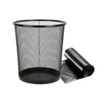 GoodWill Tech Metal Mesh Waste Dustbin with Garbage Bags Combo | 9.4L Small Black Dustbin for Home, Kitchen & Office | Durable Mesh Bin + Trash Bag Roll (Combo – 1 Dustbin + 1 Garbage bag Roll)