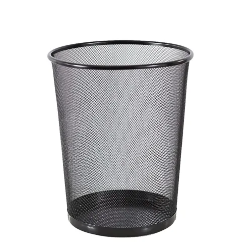 GoodWill Tech Open-Top Cylindrical Metal Mesh Recycling Dustbins- Waste Basket for Home/Office/Coffee Shop/Hotel Non-Toxic – Black (Set of 1, Large (19L)) GoodWill Tech Open-Top Cylindrical Metal Mesh Recycling Dustbins- Waste Basket for Home/Office/Coffee Shop/Hotel Non-Toxic – Black (Set of 1, Large (19L))