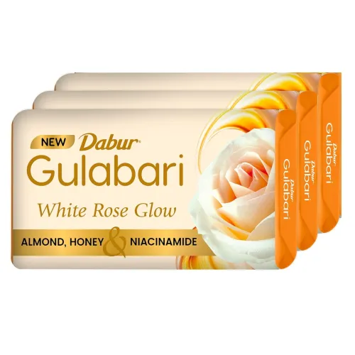 Gulabari White Rose Soap – 450g (150g x 3) | Moisturizing Bathing Soap for Soft, Glowing Skin for Skin & Body | Goodness of Almond Milk, Honey & Niacinamide Gulabari White Rose Soap – 450g (150g x 3) | Moisturizing Bathing Soap for Soft, Glowing Skin for Skin & Body | Goodness of Almond Milk, Honey & Niacinamide
