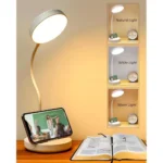 Homesake® LED Desk Lamp Rechargeable Battery Operated 3 Level Brightness Study Table Lamp for Students, White Lamp, Office Table, Night Light for Study Room | Reading Light with Mobile Stand