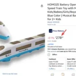 HOMOZE Battery Operated 3D Dynamic Flash Speed Train Toy with Musical Sound for Kids/Babies/Girls/Boys/Toddlers | White & Blue Color | Musical Bande Bharat Bullet Train for 2+ Kids