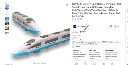 HOMOZE Battery Operated 3D Dynamic Flash Speed Train Toy with Musical Sound for Kids/Babies/Girls/Boys/Toddlers | White & Blue Color | Musical Bande Bharat Bullet Train for 2+ Kids HOMOZE Battery Operated 3D Dynamic Flash Speed Train Toy with Musical Sound for Kids/Babies/Girls/Boys/Toddlers | White & Blue Color | Musical Bande Bharat Bullet Train for 2+ Kids