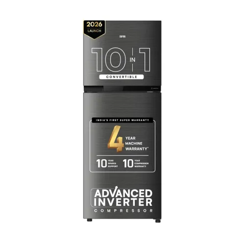 IFB 241L 2 Star 10-in-1 Convertible, Advanced Inverter Frost-Free Double Door Refrigerator with 30 Hrs Cooling Retention, Turbo Freeze & 4 Year Super Warranty (2026, IFBFF-291BYOSET, Onyx Grey)