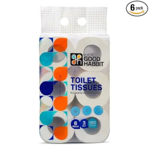 IMECO Good Habbit 3 Ply Toilet Paper Roll 960 Pulls | 160 Pulls x 6 Rolls | Soft & Highly Absorbent Toilet Tissue | 100% Virgin Paper | Tear-Resistant Sheets | No Clog & Easy Flush IMECO Good Habbit 3 Ply Toilet Paper Roll 960 Pulls | 160 Pulls x 6 Rolls | Soft & Highly Absorbent Toilet Tissue | 100% Virgin Paper | Tear-Resistant Sheets | No Clog & Easy Flush