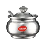 JENSONS Stainless Steel Ghee Pot With Lid And Spoon | 250 ml | Oil And Ghee Container | Small Storage Jar | Rust Resistant | Silver
