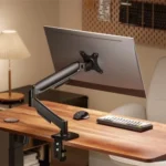 Jin Office Single Monitor Gas Spring Arm | Supports 13-32 \’ Screen | 10KG Weight Capacity, 1 Year Warranty | Height Adjustable Desk Mount | Spring Adjustment Monitor Stand | Tilt, Swivel, Rotation Features