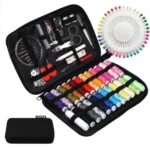 JUNING Sewing Kit with Case, 130 pcs Sewing Supplies for Home Travel and Emergency, Kids Machine, Contains 24 Spools of Thread of 100m, Mending and Sewing Needles, Scissors, Thimble, Tape Measure etc…