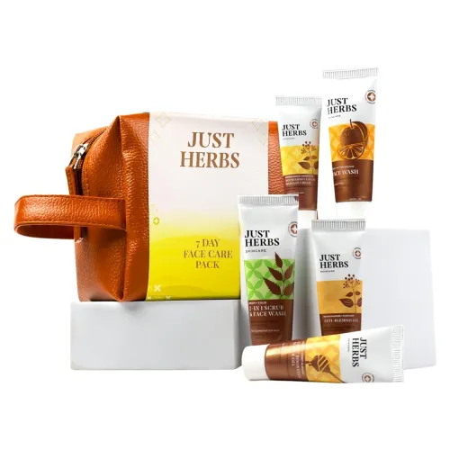 Just Herbs 7 Days Face Care Pack Skincare Essentials Combo with Facewash | Honey Facial Gel | Honey Exfoliating Gel | Herbal Massage Cream and Anti Blemish Gel Perfect for Gifting Travel Kit Set for Men Just Herbs 7 Days Face Care Pack Skincare Essentials Combo with Facewash | Honey Facial Gel | Honey Exfoliating Gel | Herbal Massage Cream and Anti Blemish Gel Perfect for Gifting Travel Kit Set for Men