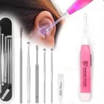JustLatest Ear Wax Cleaner 6Pcs + LED Ear Cleaner, Ear Cleaning Tool, Ear Wax Remover Tool Kit, Ear Buds, Ear Cleaner Tool, Ear Wax Removal