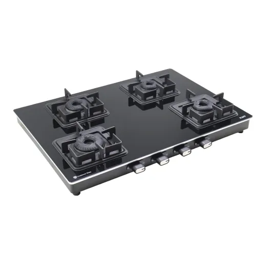 KAFF Cooktop 4 Burners 69 CM, Black Coated Brass Burners With Auto Electric Ignition, Slim Line Design, Decorative SS Moulded Strip on All Sides for Edge Protection Black | CTQ694BAI KAFF Cooktop 4 Burners 69 CM, Black Coated Brass Burners With Auto Electric Ignition, Slim Line Design, Decorative SS Moulded Strip on All Sides for Edge Protection Black | CTQ694BAI