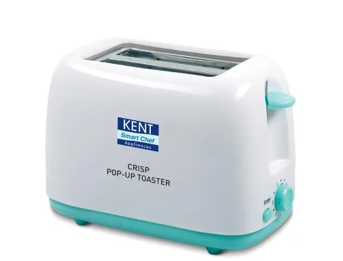 Kent Crisp Pop Up Toaster 750 Watts | 2 Slice Automatic Pop Up Electric Toaster | 6 Heating Modes | Auto Shut Off | Removable Bread Crumbs Tray | White