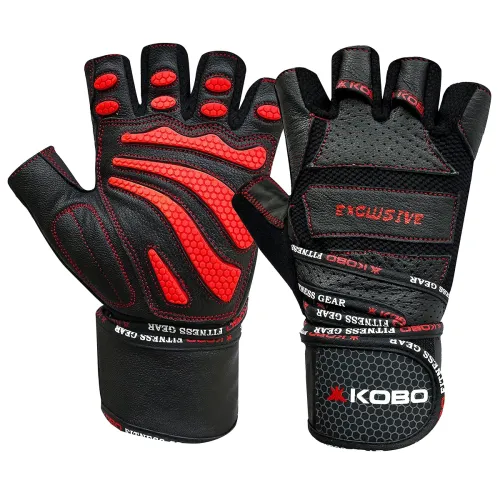 Kobo WTG-13 Professional Leather Gym Gloves for Fitness/Functional Training Hand Protector (Small) Kobo WTG-13 Professional Leather Gym Gloves for Fitness/Functional Training Hand Protector (Small)